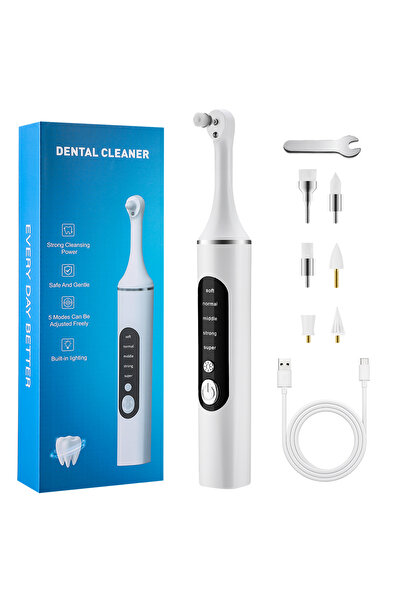 Choice جهاز تلميع الأسنان الكهربائي الأبيض مع 6 رؤوس فرشاة لتبييض الأسنان وإز...