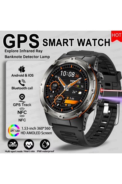 Choice ساعة رياضية خارجية سوداء جديدة مطورة مزودة بنظام تحديد المواقع العالمي...