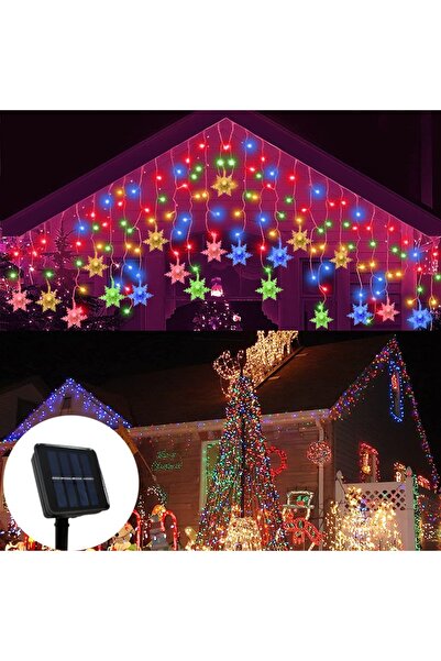 Choice أضواء ندفة الثلج الشمسية بطول 7 أمتار، 162 مصباح LED، 27 خيطًا، ألوان ...