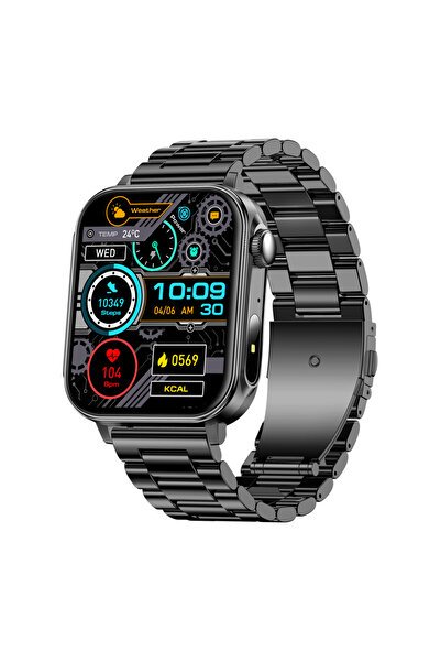 COLMI Black steel strap P80 Type-c Smartwatch Men Women Health Manager Blueto...