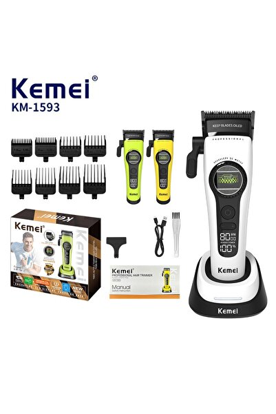 Choice ماكينة حلاقة الشعر الاحترافية KM-1593-white Komei F1 - محرك فائق مع أد...