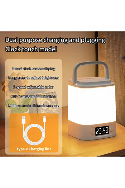 GGBEE مصباح ليلي LED قابل لإعادة الشحن من النوع B بدون جهاز تحكم عن بعد، مزود...