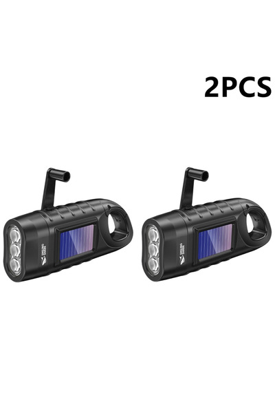 Choice مصباح يدوي محمول يعمل بالطاقة الشمسية، قابل للطي، مزود بذراع تدوير يدو...