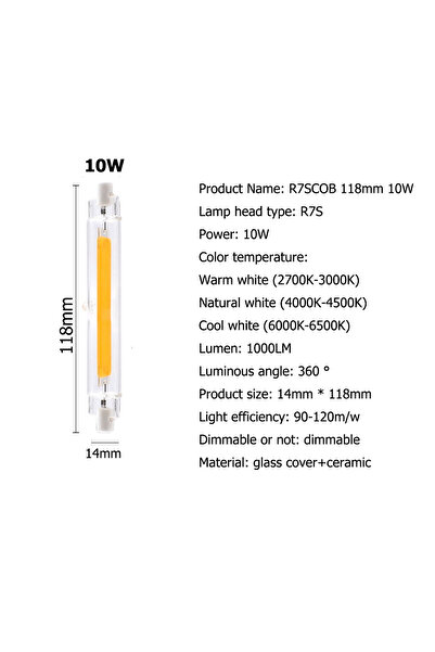 Choice Warm White 10W 118MM R7s Led Lamp 220v 10W/20W 118mm Indoor Outdoor Li...