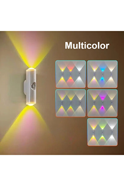 Choice 4Pcs White-Multicolor 1/2/4Pcs LED Motion Sensor Wall Light USB Rechar...
