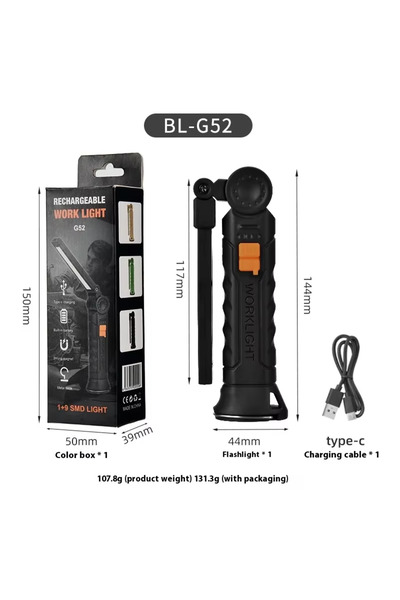 Choice مصباح عمل LED COB كبير G52 بقدرة 450 لومن ومنفذ USB-C و800 مللي أمبير ...