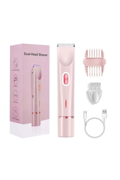 Choice ماكينة حلاقة كهربائية وردية اللون قابلة لإعادة الشحن، ذات رأسين، مقاوم...