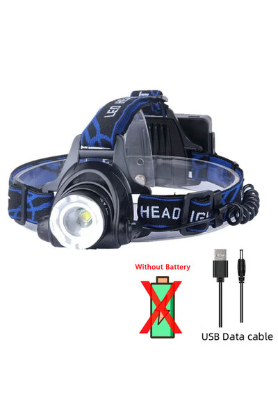 Choice1 مصباح رأس LED قوي من BALDR بدون بطارية، قابل لإعادة الشحن عبر USB، قا...