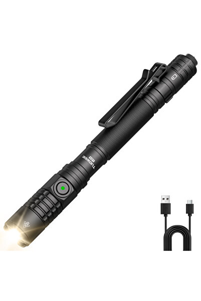 Choice قلم إضاءة قابل لإعادة الشحن، مصباح LED صغير الحجم مزود بمشبك، مناسب لل...