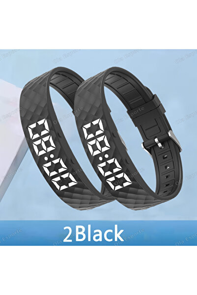 Choice سواران ذكيان أسودان مقاومان للماء مزودان بشاشة LED رقمية وعداد خطوات ل...