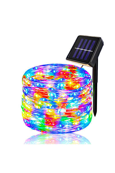 Choice سلسلة إضاءة خارجية تعمل بالطاقة الشمسية بطول 7 أمتار، مزودة بـ 50 مصبا...