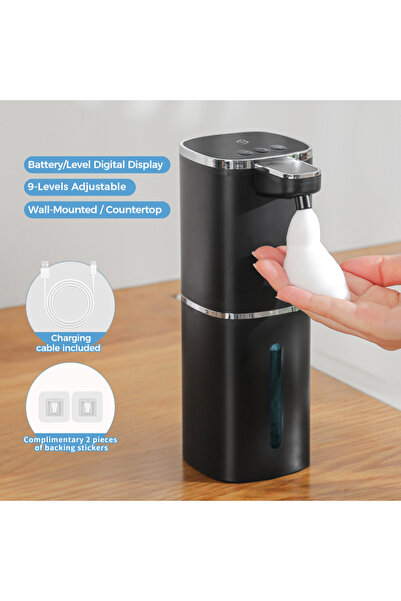 Choice جهاز تعقيم اليدين بالرغوة السوداء P20-1، موزع صابون سائل أوتوماتيكي، غ...