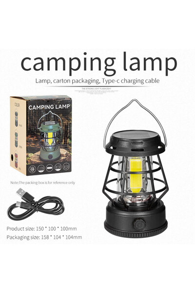 Choice فانوس شمسي Y23T (أسود) فانوس تخييم محمول قابل لإعادة الشحن بالطاقة الش...