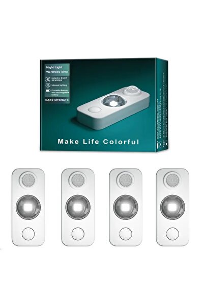 Choice مصابيح LED بيضاء دافئة، 4 قطع، مزودة بمستشعر حركة، قابلة لإعادة الشحن،...