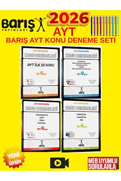 Karma Kitaplar 2025-2026 Barış Çelenk AYT Matematik Konu Denemeleri 4 Kitap S...