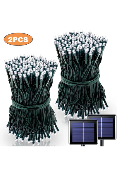 Choice سلسلة إضاءة تعمل بالطاقة الشمسية بطول 12 مترًا (39.8 قدمًا) - 100 مصبا...