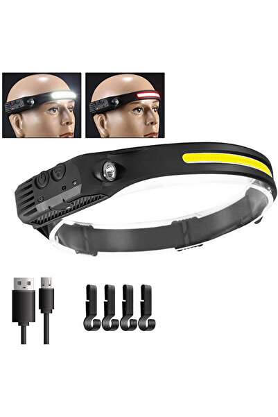 Choice4 مصباح أمامي LED قابل لإعادة الشحن عبر منفذ USB مزود بمستشعر LED أبيض ...