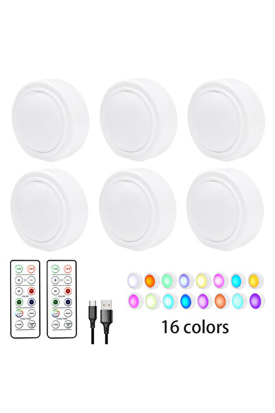 Choice مصباح LED بستة مصابيح ووحدتي تحكم، بإضاءة RGB بـ 16 لونًا، يُثبّت أسفل...