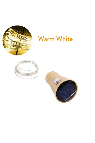 Choice 20 مصباح LED 2 متر أبيض دافئ يعمل بالطاقة الشمسية 10 مصابيح LED 15 مصب...