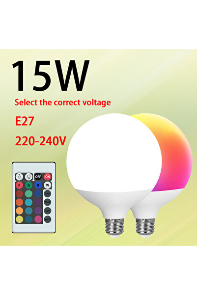 Choice مصباح LED ذكي RGBW بقوة 15 واط E27 B22 مع جهاز تحكم عن بعد بالأشعة تحت...