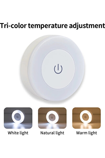 Choice مصباح قراءة LED لاسلكي بثلاثة ألوان، 6 سم، مصباح حائط قابل لإعادة الشح...