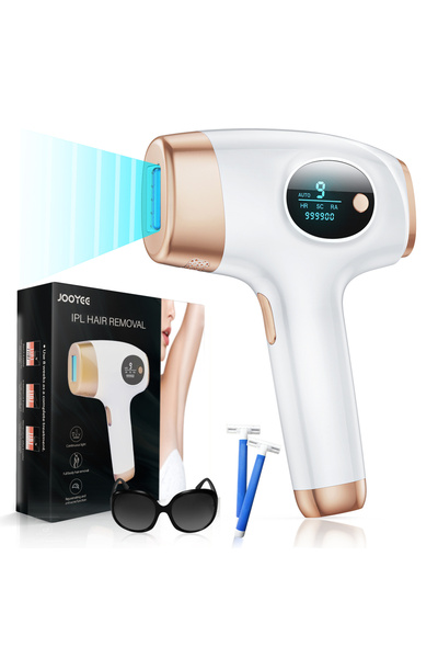 Choice1 جهاز إزالة الشعر بالليزر، أبيض وذهبي وردي، مزود بقابس بريطاني، 999900...