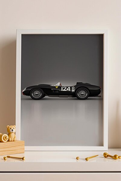 Saturn 1957 Ferrari 250 Testa Rossa Tablou cu ramă neagră Poster clasic cu ma...