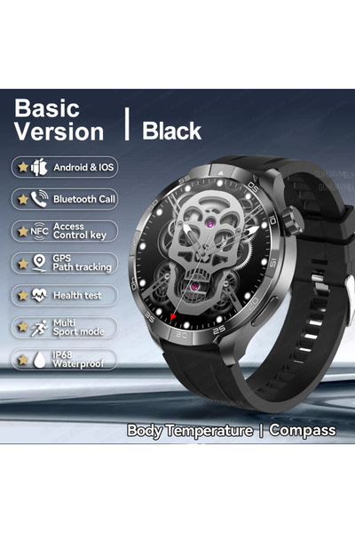 Choice ساعة رياضية سوداء 2025 سبورت نيو تي-ريكس 3، ساعة ذكية عسكرية مزودة بنظ...