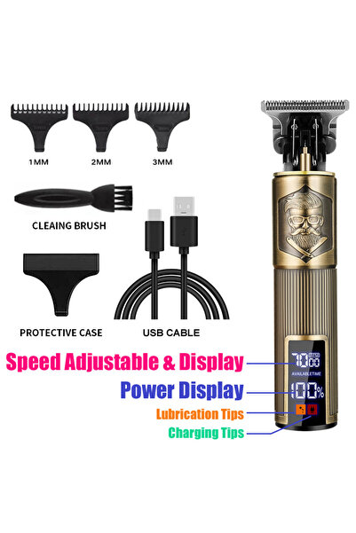 Choice 068-BeardMan ماكينة حلاقة الشعر الكلاسيكية T9 - طقم تشذيب شعر لاسلكي ق...