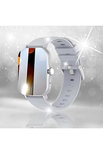 Choice ساعة ذكية فضية مقاومة للماء مقاس 1.83 بوصة مزودة بخاصية الرد على الرسا...