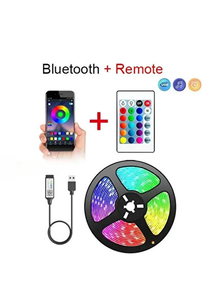 Choice 5m Bluetooth Remote Smart RGB Gaming Light Strip USB 5V 5050 Music Syn...