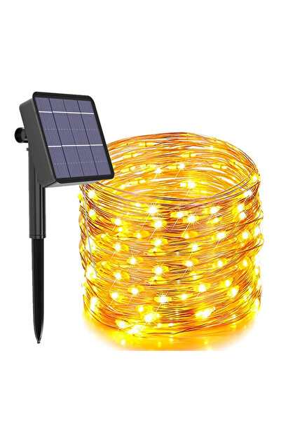 Choice سلسلة إضاءة شمسية خارجية مقاومة للماء، 12 متر، 100 مصباح LED أبيض دافئ...