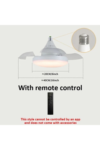 Choice 85-256V Style A- No APP Ceiling Fan Light Crystal Lampshade Retractabl...