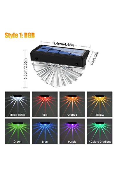 Choice RGB 2PCS Solar Deck Lights Outdoor Waterproof LED Lights for Patio Sta...