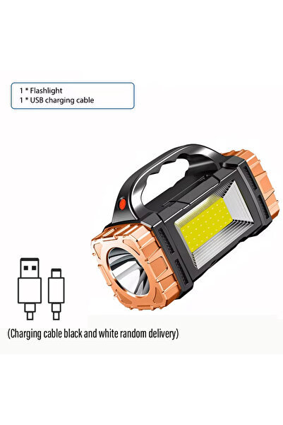 Choice1 Gold High Power Rechargeable LED Flashlight Multifunctional Portable ...