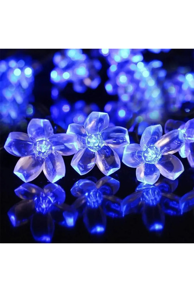 Choice 7M 50leds 8 modes Blue Solar-Powered Cherry Blossom LED String Lights ...