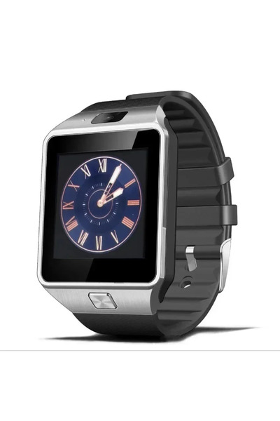 Choice ساعة ذكية فضية فاخرة بشاشة لمس رقمية DZ09، مزودة بسوار وكاميرا وبلوتوث...