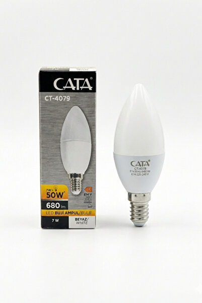 Cata CT-4079 7W E14 İnce Duy LED Buji Ampul 6400K Beyaz Işık | Avize, Aplik, ...