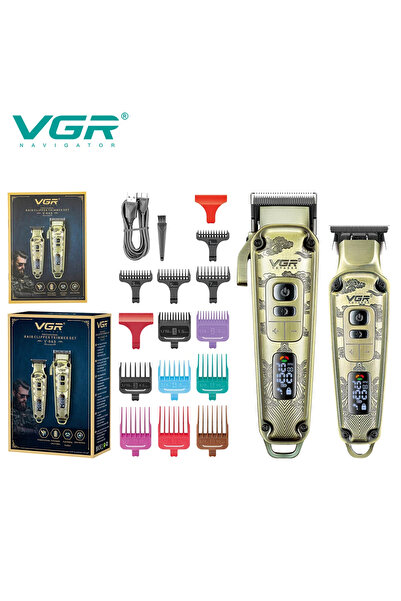 Choice USB VGR V-643 2-in-1 Men's Hair Trimming Set Metal Relief Body Electri...