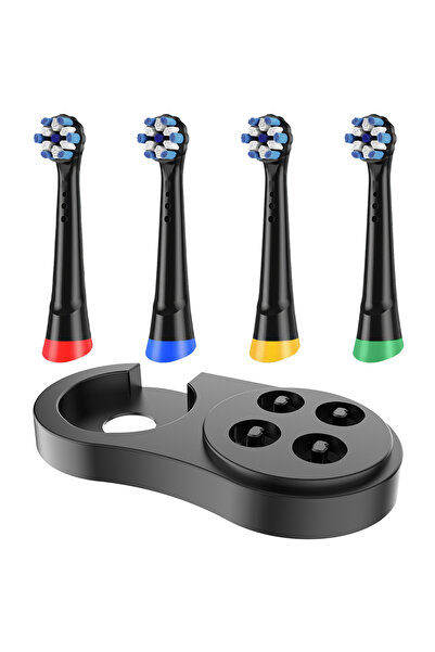 Choice Black-1 Set Toothbrush Head Stand/Holder & 4 Pack Replacement Brush He...
