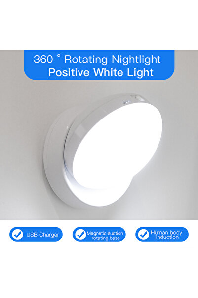 Choice Cold White WHITE 360°Rotating Magnetic absorption USB Charging Motion ...