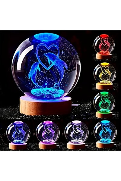 Choice Dolphin 1pc 3D LED Love Dolphin Crystal Night Decor Item - Unique Gift...