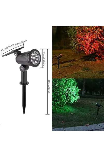 XIWANGFIRE RGB light 9 LED Solar Spotlights Outdoor IP65 Waterproof Brightnes...