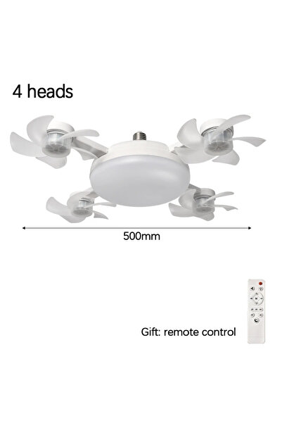Choice AC 85-265V 4 Heads-60W E27 LED Ceiling Fan Light with Remote Control D...
