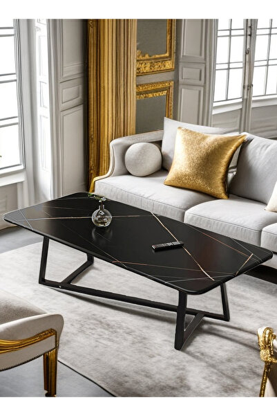 EqiEch Center Table, Rectangular Light Luxury Coffee Table, Steel Frame, Styl...