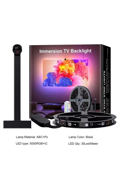 Choice شريط إضاءة LED RGB-IC بطول 5 أمتار مع استشعار الألوان لشاشات التلفزيون...