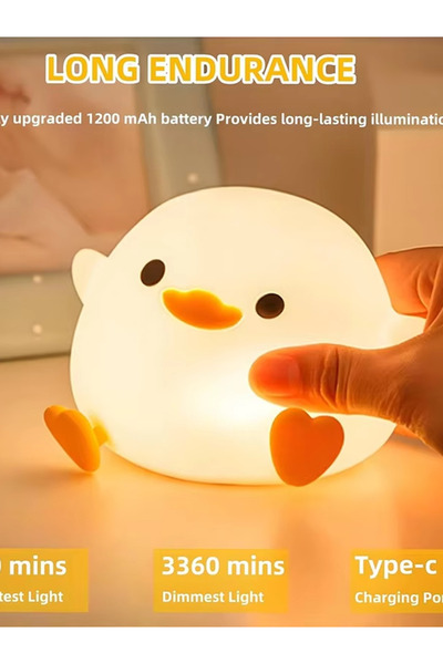 Choice Yellow DoDo Duck LED Night Light, Rechargeable Dimmable, Touch-Sensiti...