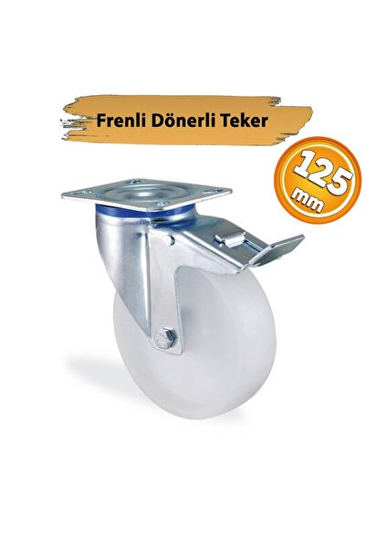 Kama 0125F Dönerli Tablalı Frenli Kemik Tekerlek 125 mm 170 Kg