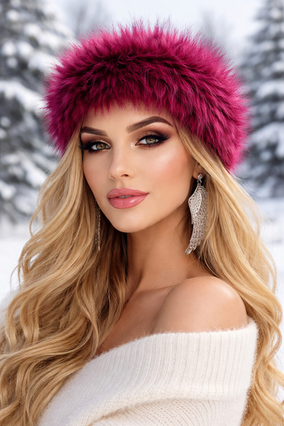 Bukiro Artificial Hair Headband Hairy Russian Thick Band Ski Ear Protection S...