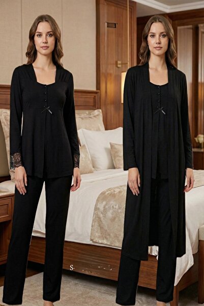 Puerpera Effortt Kadın Hamile Lohusa Pijama Takımı ve Sabahlık Set 9048